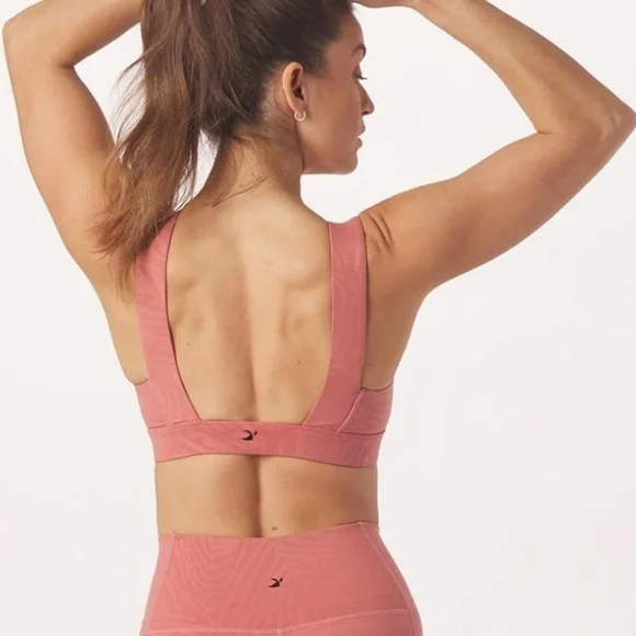 Glyder | Mauve Pink Clay Zebra Gloss Tide Sports Bra New - Picture 2 of 7